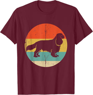 Cavalier King Charles Spaniel Shirt - Retro Dog T-Shirt - T-Shirt | Maroon