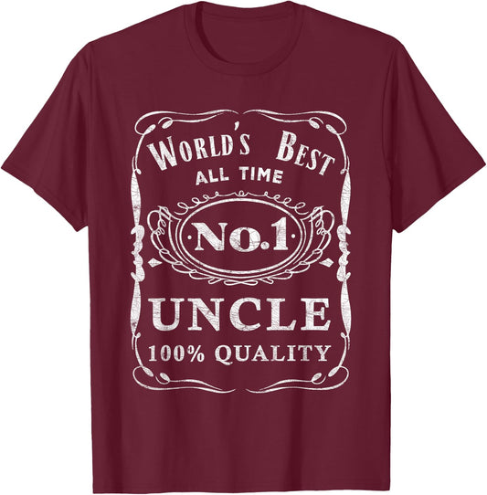 World's Best All Time No. 1 Uncle, Fathers Day Uncle T-Shirt - T-Shirt | Maroon