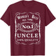 World's Best All Time No. 1 Uncle, Fathers Day Uncle T-Shirt - T-Shirt | Maroon