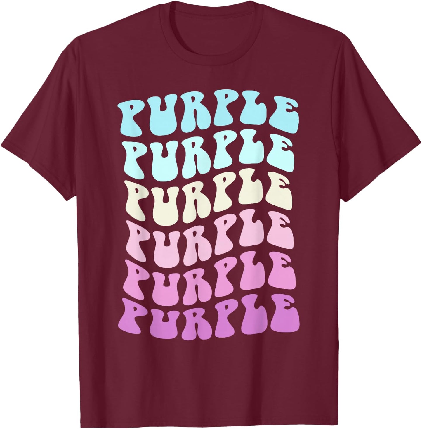 Groovy PURPLE Team Summer Camp War Game Sports Color School T-Shirt - T-Shirt | Maroon