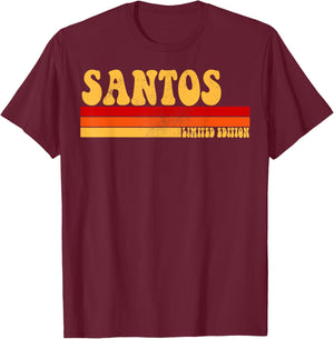 SANTOS Name Personalized Idea Men Retro Vintage SANTOS T-Shirt - T-Shirt | Maroon