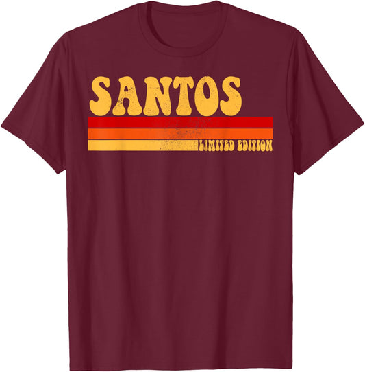 SANTOS Name Personalized Idea Men Retro Vintage SANTOS T-Shirt - T-Shirt | Maroon