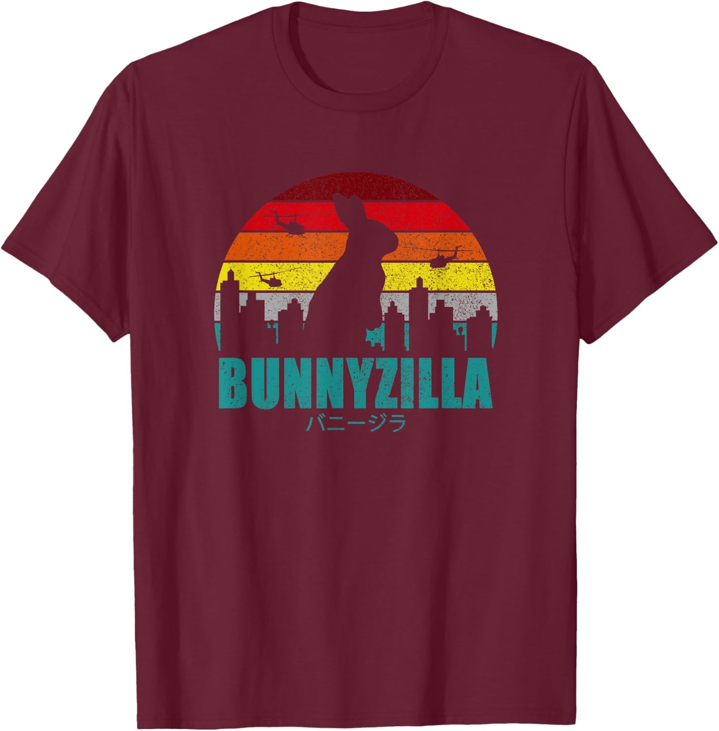 Bunnyzilla I Bunny Lover T-Shirt - T-Shirt | Maroon