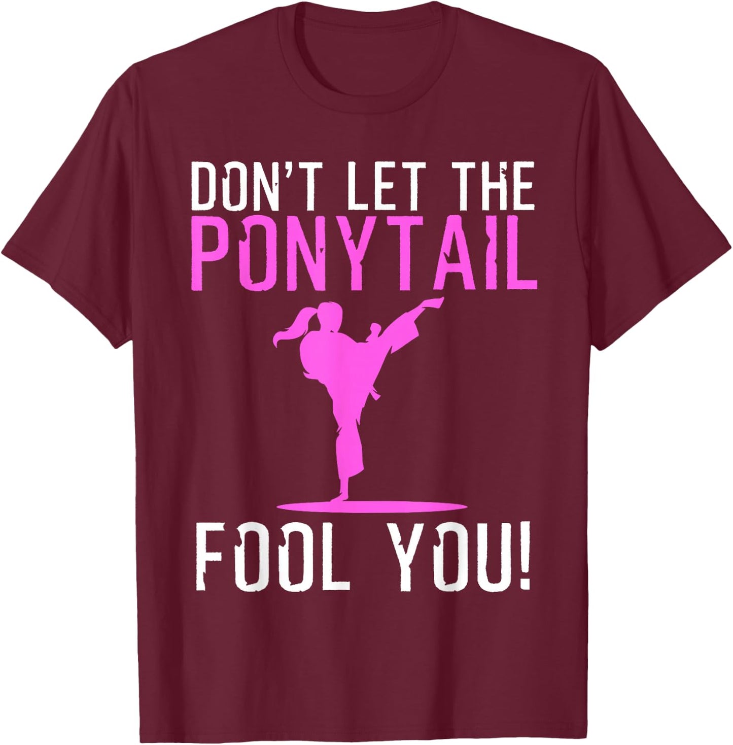Funny Karate Design Girls Karate Kick Martial Art Small T-Shirt - T-Shirt | Maroon