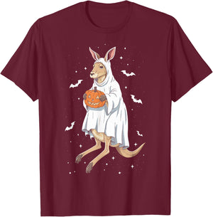 Funny Ghost Kangaroo Lovers Spooky Halloween Costume T-Shirt - T-Shirt | Maroon