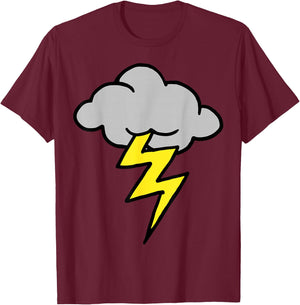 Lightning Thunder Lightning Bolt Storm Cloud Strikes T-Shirt - T-Shirt | Maroon