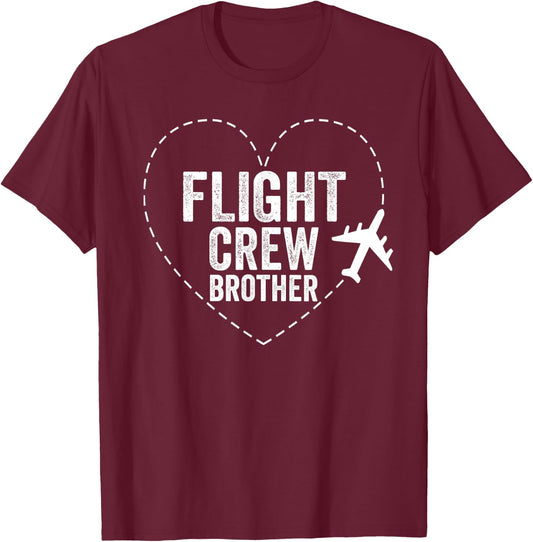 Flight Crew Brother Airplane Family Vacation Airplane Mode T-Shirt - T-Shirt | Maroon