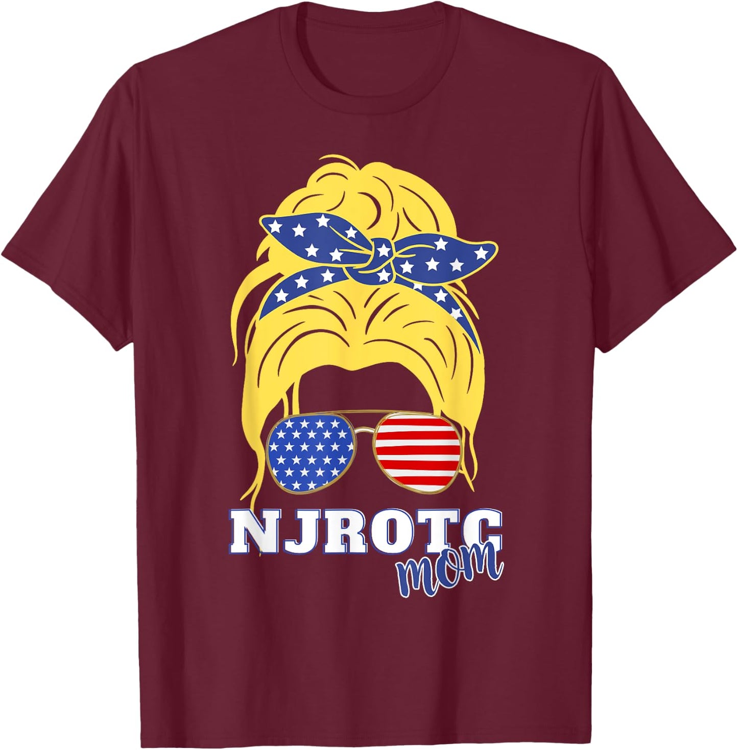 US Naval Junior ROTC Military Cadet Proud NJROTC Mom T-Shirt - T-Shirt | Maroon
