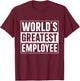 World's Best Employee T-Shirt - T-Shirt | Maroon