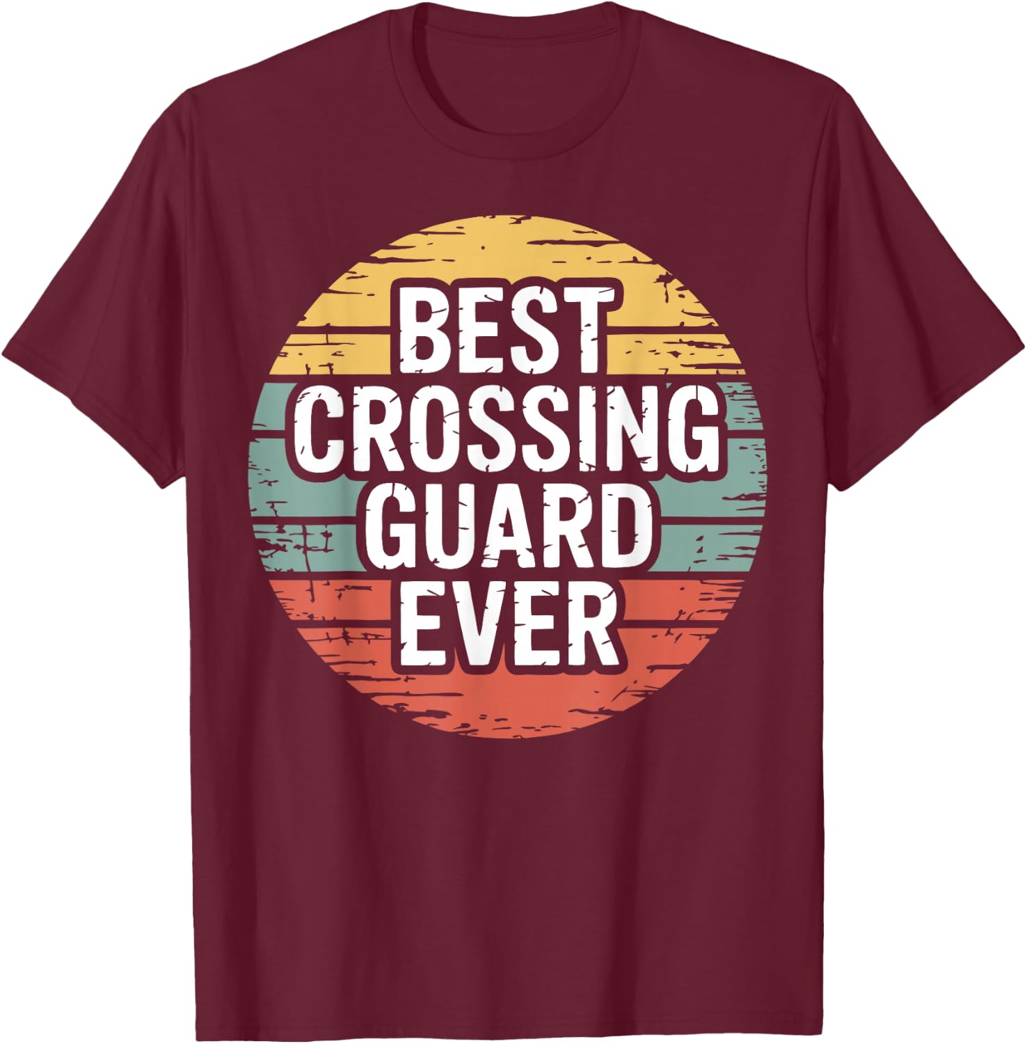 Vintage Crossing Guard Street Safety T-Shirt - T-Shirt | Maroon