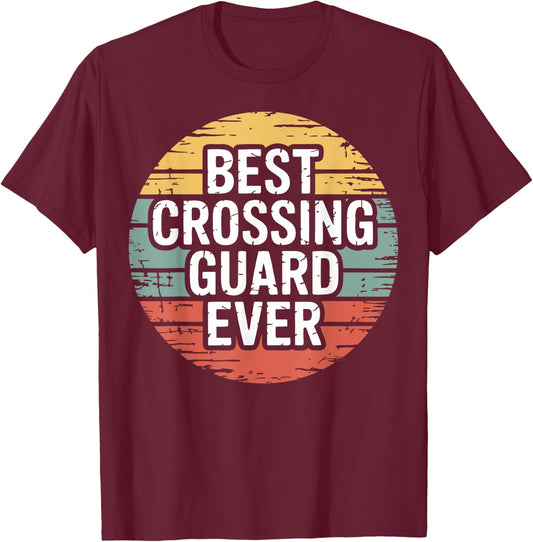 Vintage Crossing Guard Street Safety T-Shirt - T-Shirt | Maroon