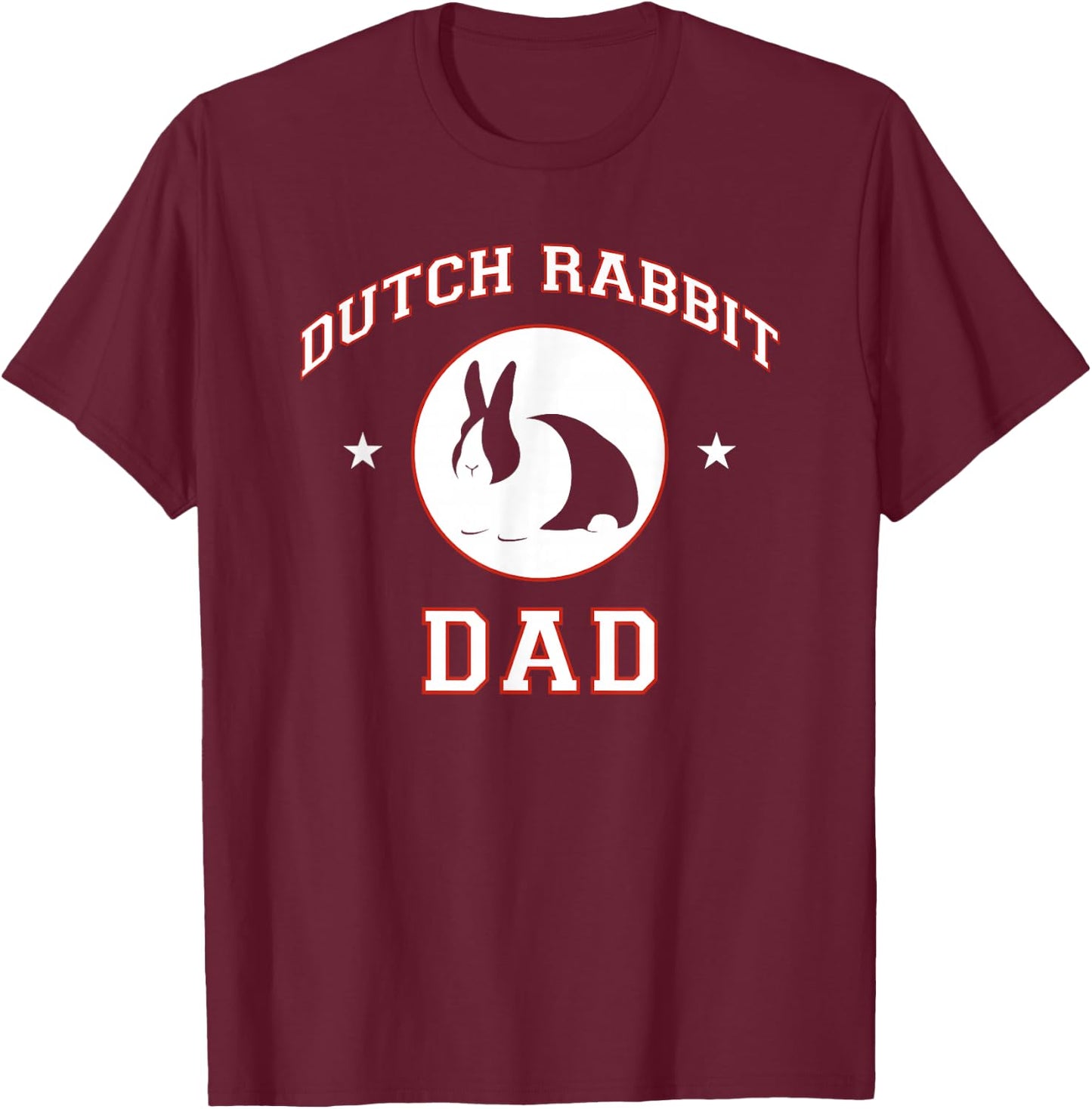 Dutch Rabbit Dad T-Shirt - T-Shirt | Maroon