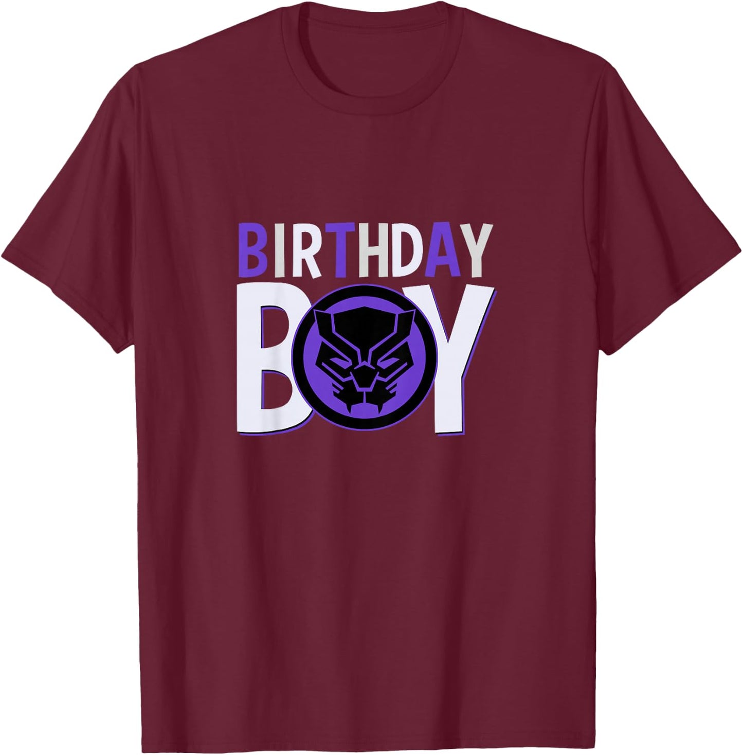 Kids Marvel Universe Classic Black Panther Super Birthday Boy T-Shirt - T-Shirt | Maroon