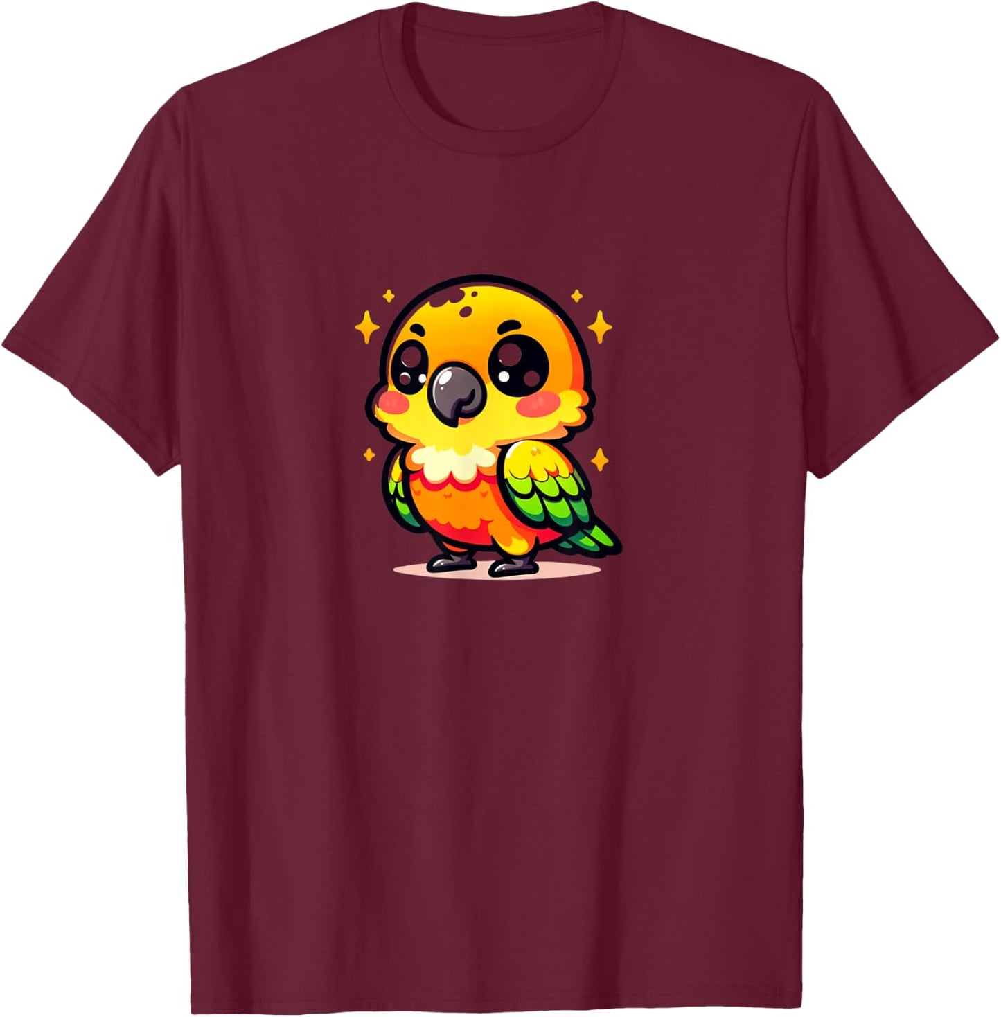 Cute Sun Conure Bird Kawaii Kids Boys Girls T-Shirt - T-Shirt | Maroon
