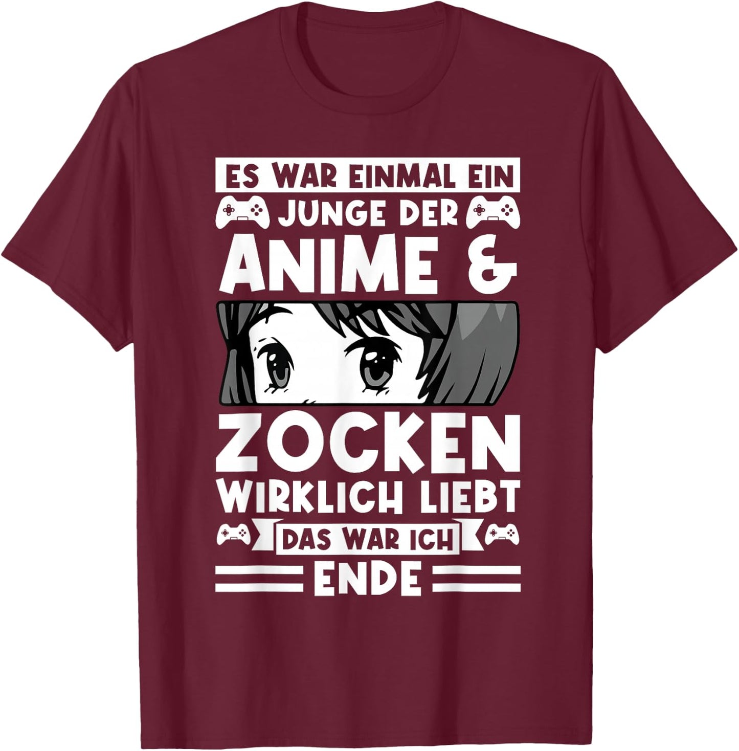 Ein Junge der Anime & Zocken liebt Anime Zocken T-Shirt - T-Shirt | Maroon