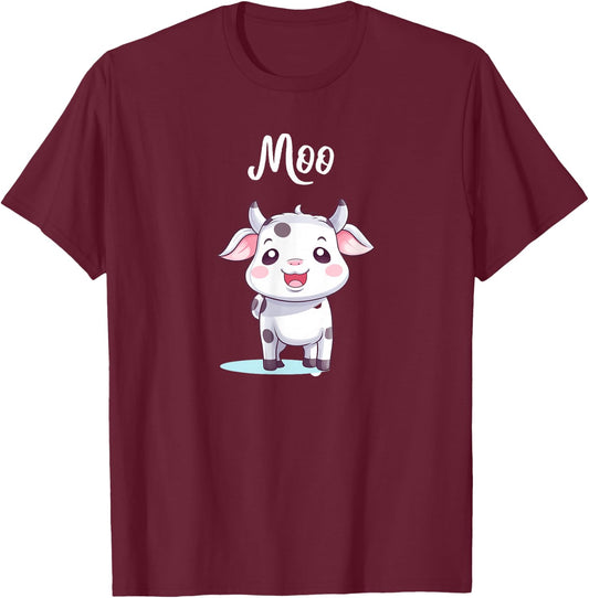 Cow Moo Cow Kids T-Shirt - T-Shirt | Maroon