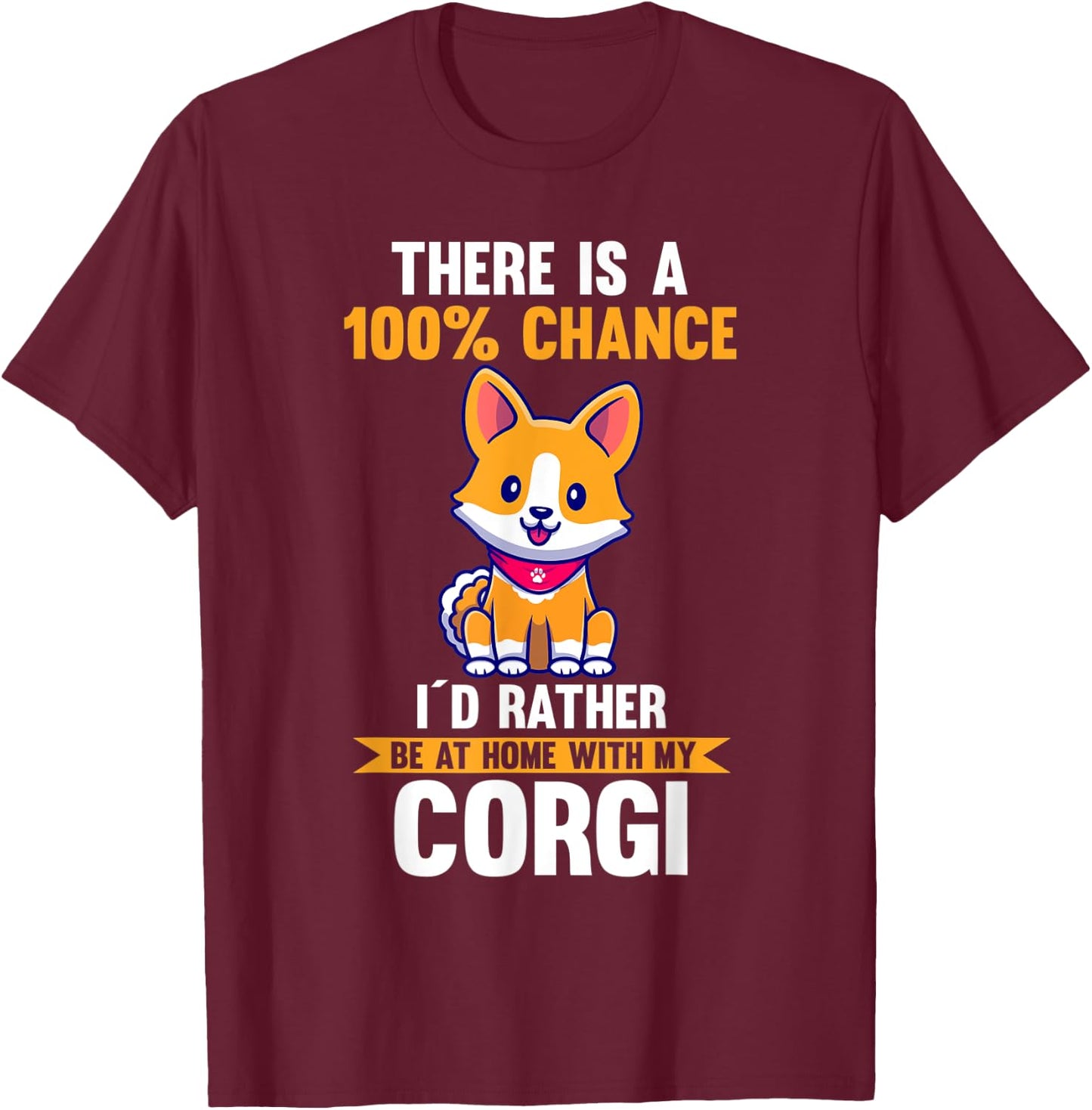 Dog Corgi T-Shirt - T-Shirt | Maroon