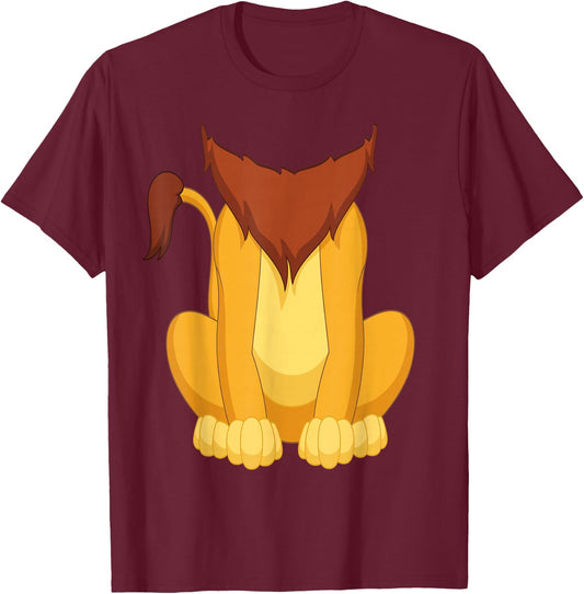 Lion Shirt Adult Men Women Children Lion Costume T-Shirt - T-Shirt | Maroon