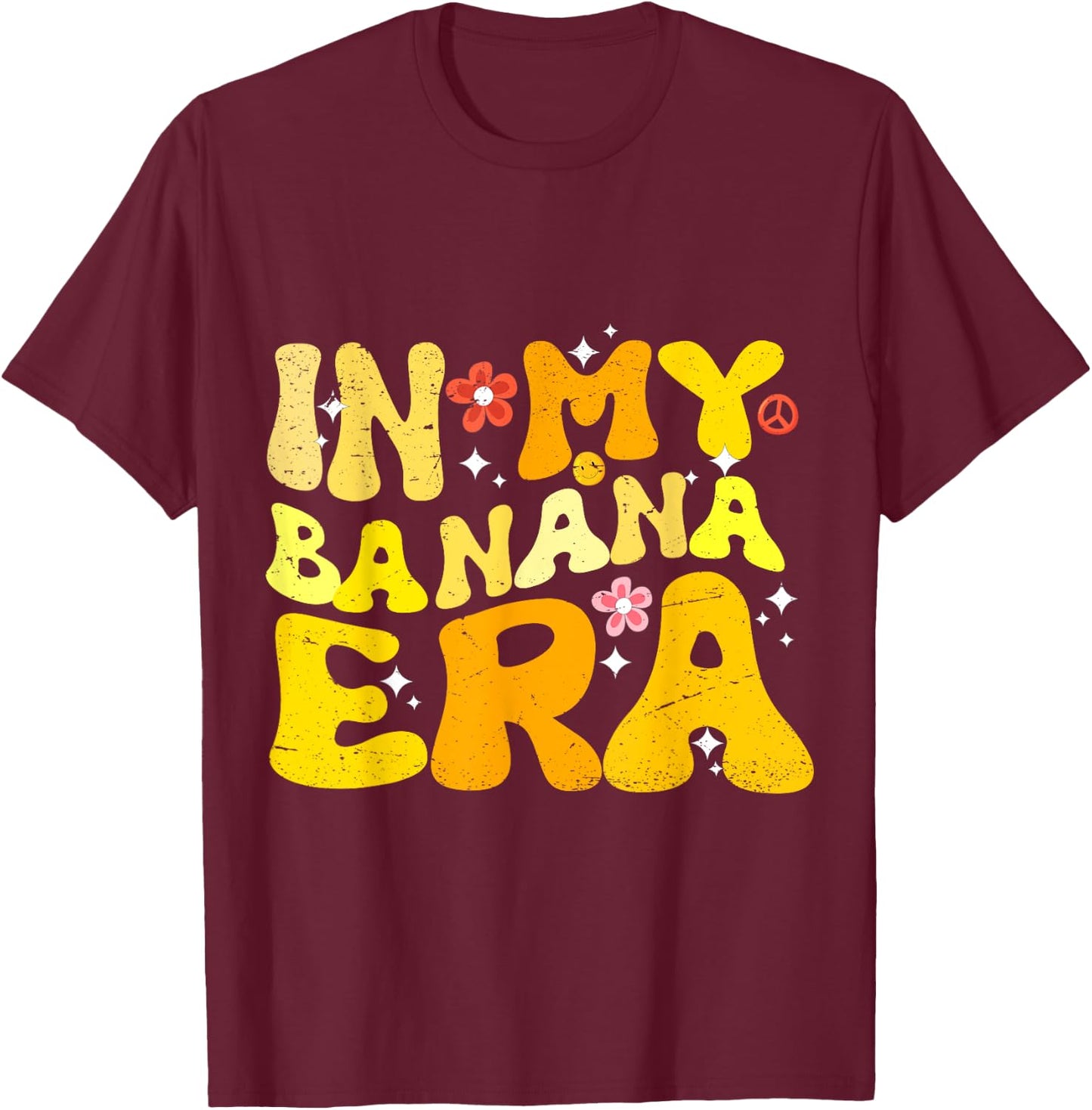 In My Banana Era Banana and Baseball Lover Funny T-Shirt - T-Shirt | Maroon