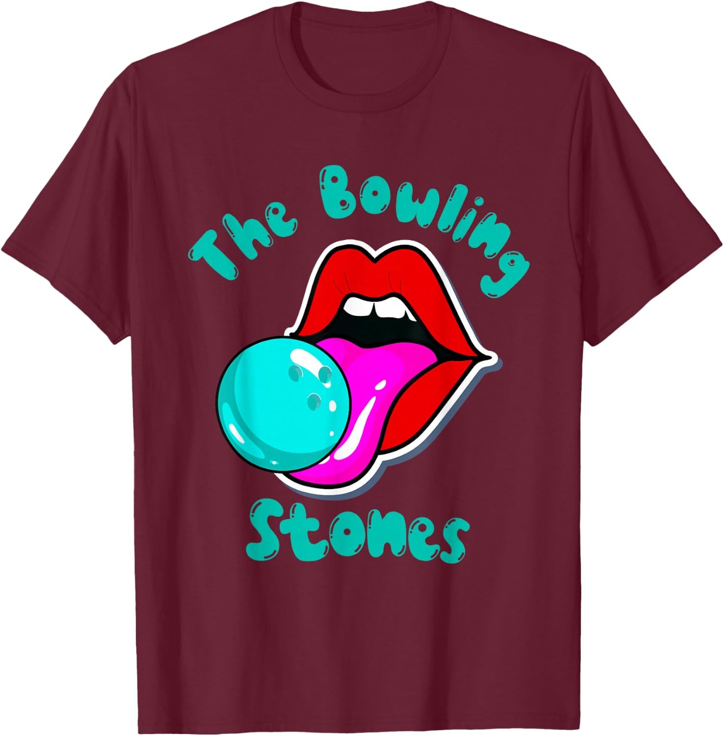 Bowlingspieler lustig The Bowling Stones Bowlingkugel T-Shirt - T-Shirt | Maroon