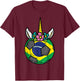 Unicorn Head Brazil Flag Brazilian Soccer Girls Kids Toddler T-Shirt - T-Shirt | Maroon