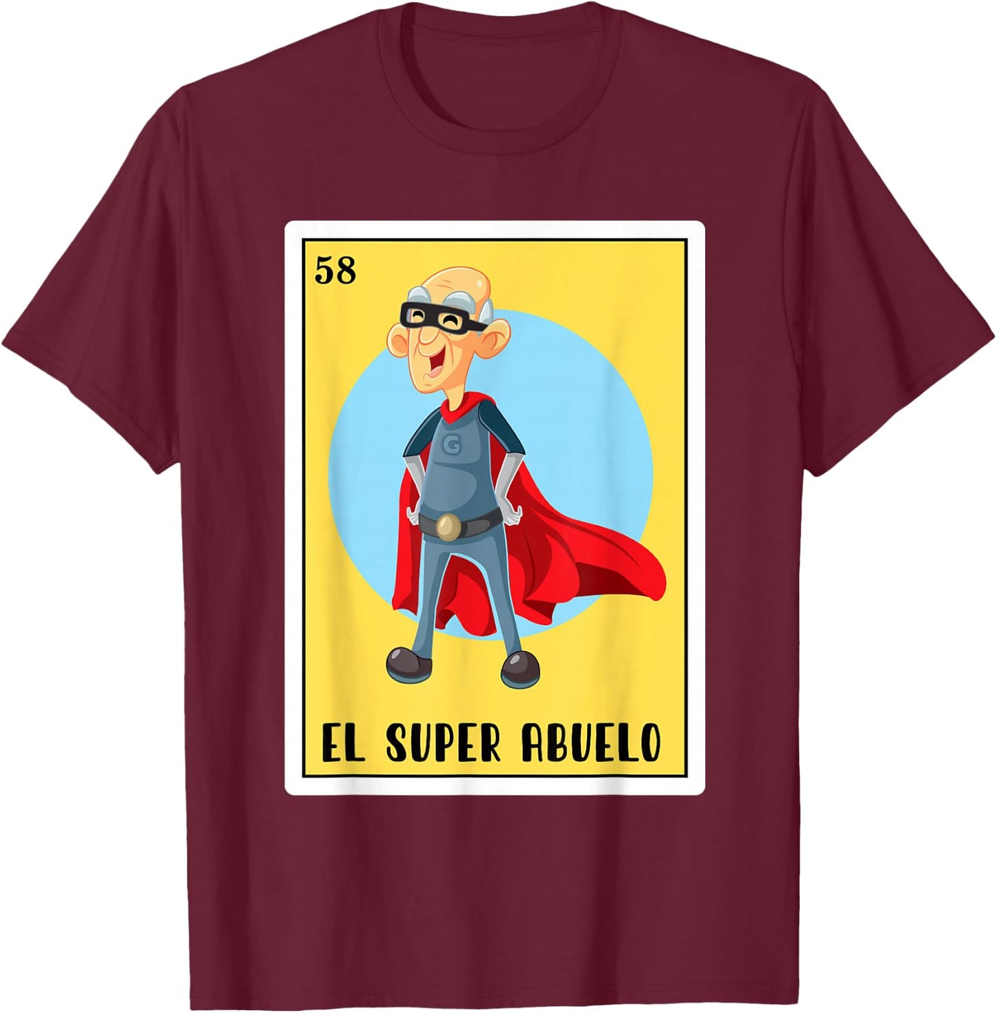 Spanish-Mexican Bingo Funny Gifts Abuelo - El Super Abuelo T-Shirt - T-Shirt | Maroon
