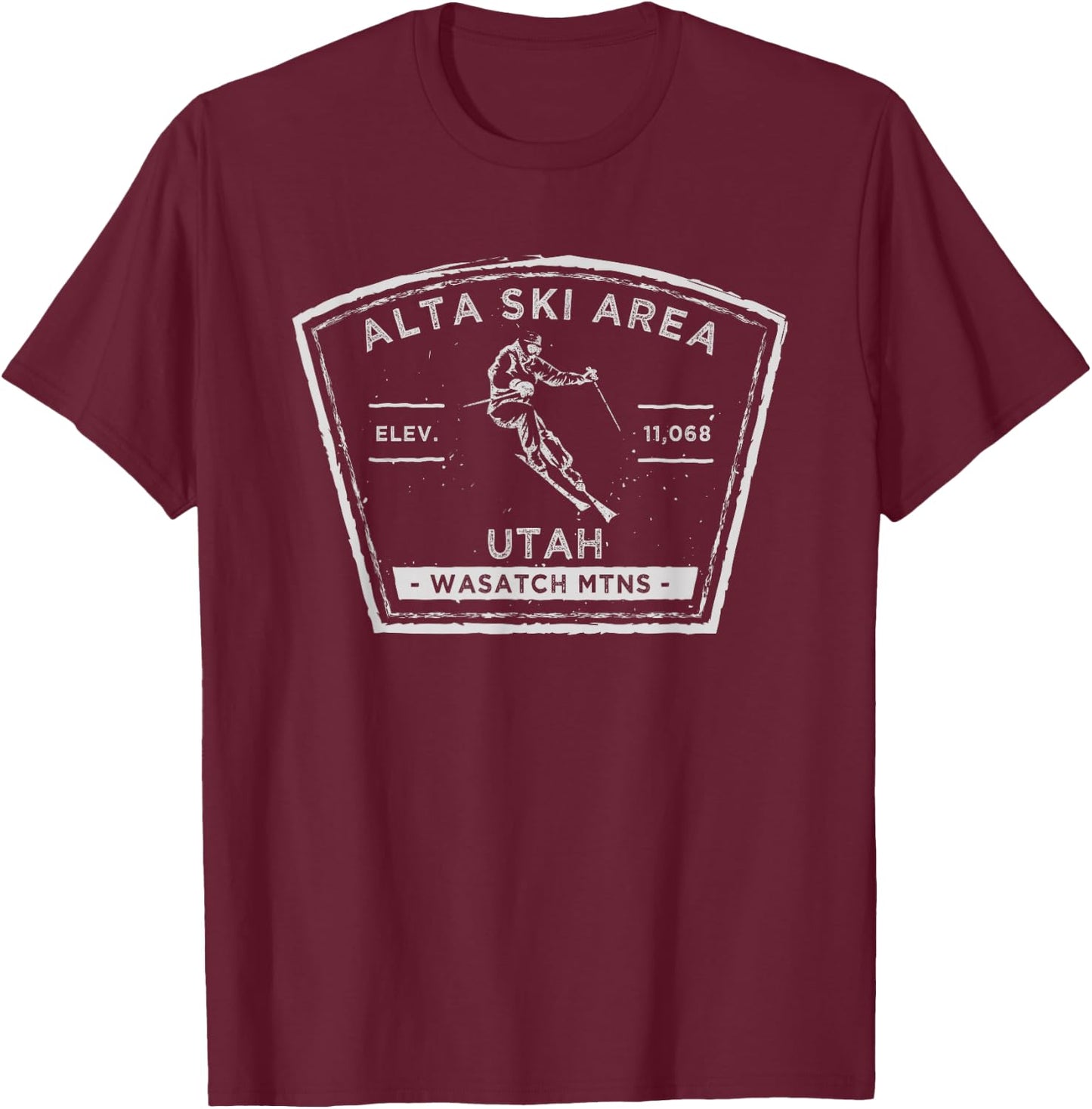 Alta Utah Snow Skiing T-Shirt - T-Shirt | Maroon