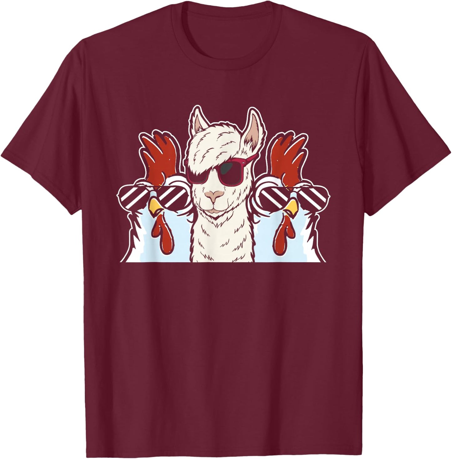 Chicken Llama Cool Alpaca - Lamaist Animal Llama T-Shirt - T-Shirt | Maroon