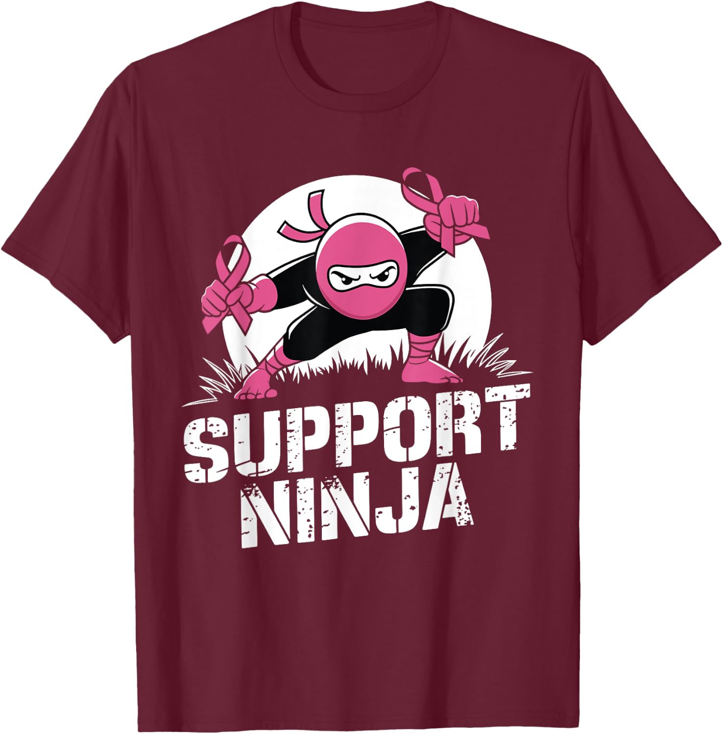 Support Ninja Breast Cancer Awareness Survivor Toddler Boy T-Shirt - T-Shirt | Maroon