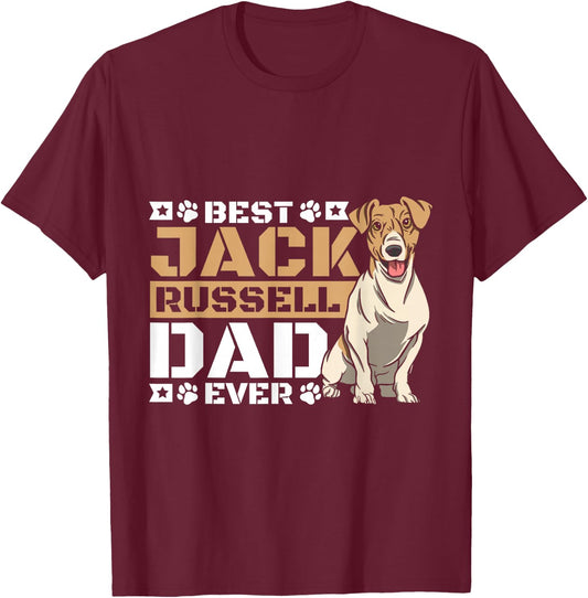 Cute Jack Russell Dog Lover Best Jack Russell Dad T-Shirt - T-Shirt | Maroon