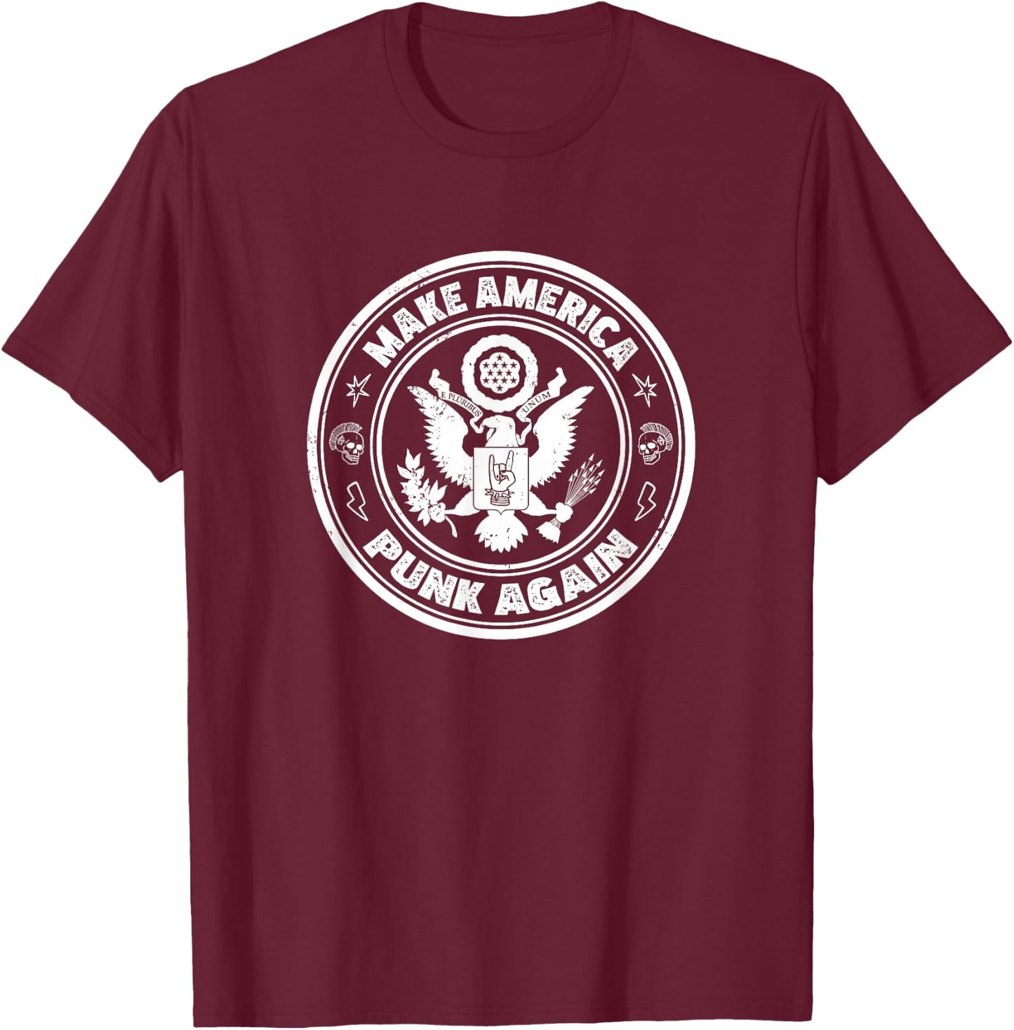 Funny Make America Punk Again Vintage Rock Seal T-Shirt - T-Shirt | Maroon