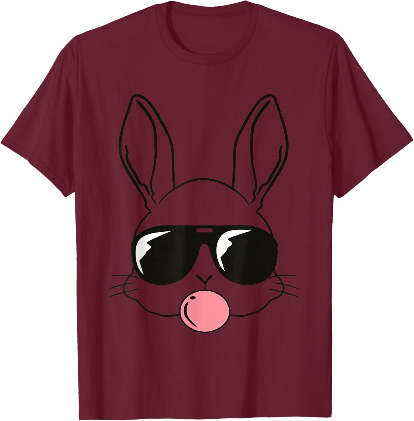 Cooles Oster-Hasen Gesicht Kinder Männer Jungen Ostern T-Shirt - T-Shirt | Maroon