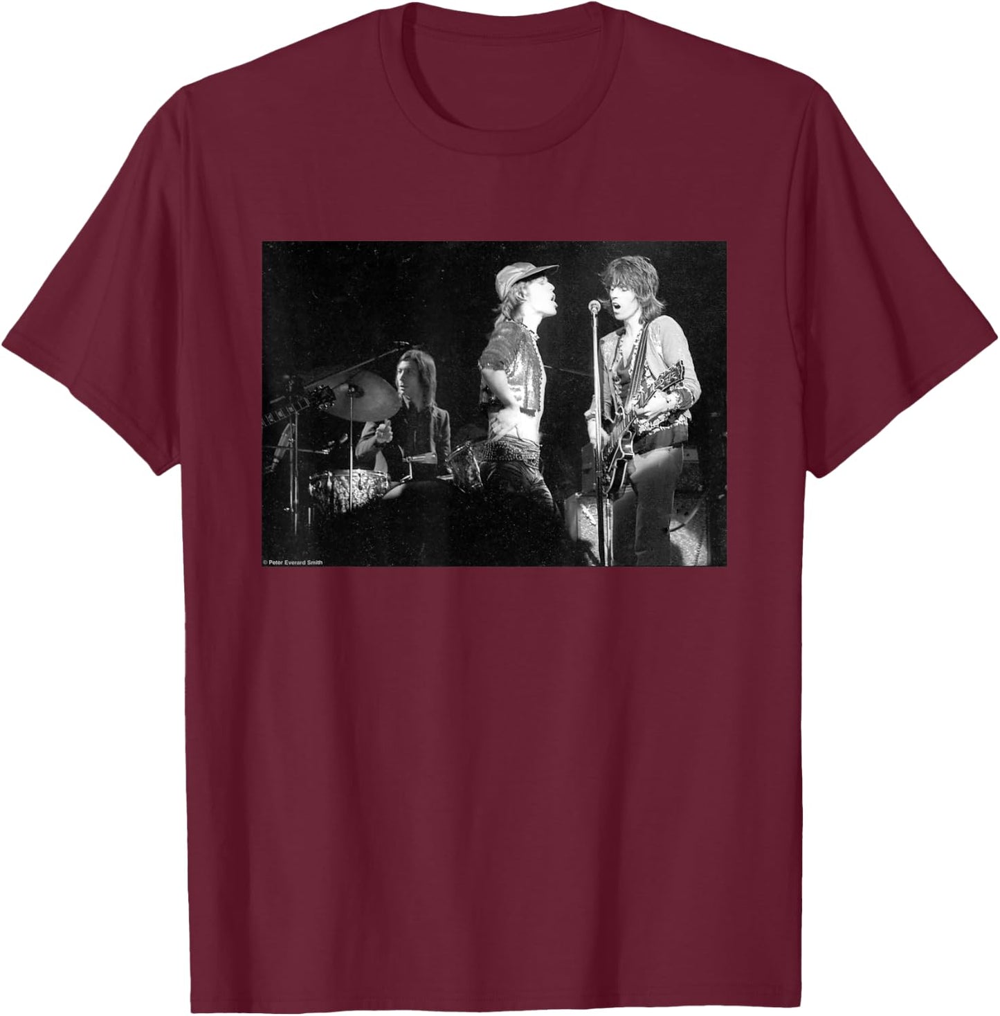 The Rolling Stones Charlie Mick and Keith by Everard Smith , Black, S T-Shirt - T-Shirt | Maroon