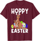 Hoppy Easter Cute Easter Bunny Kangaroo Funny Egg Hunting T-Shirt - T-Shirt | Maroon