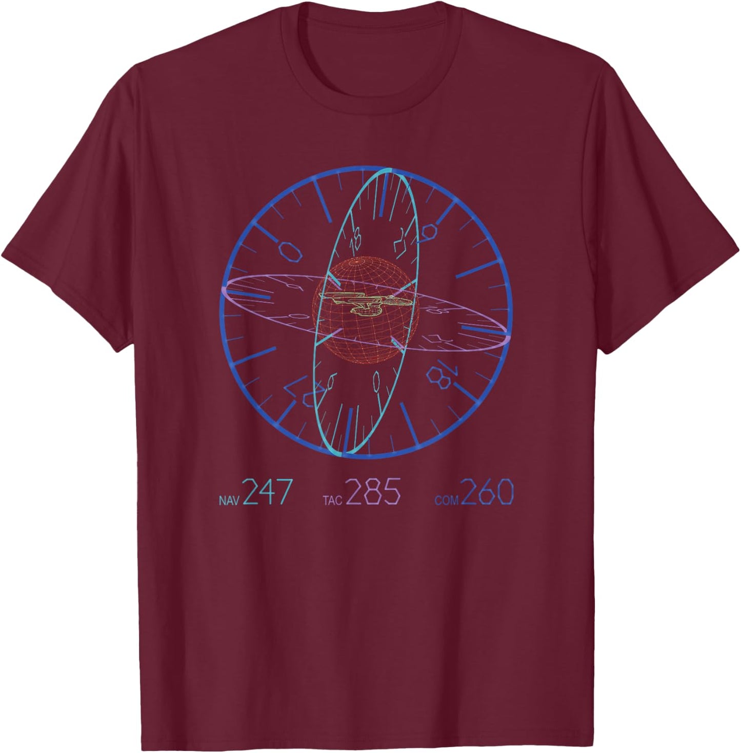 Star Trek Navigation Controls T-Shirt - T-Shirt | Maroon