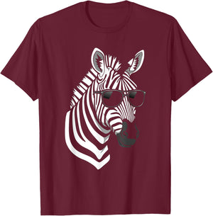 Funny Zebra Shirt women Boys animal print Clothin Zebra T-Shirt - T-Shirt | Maroon