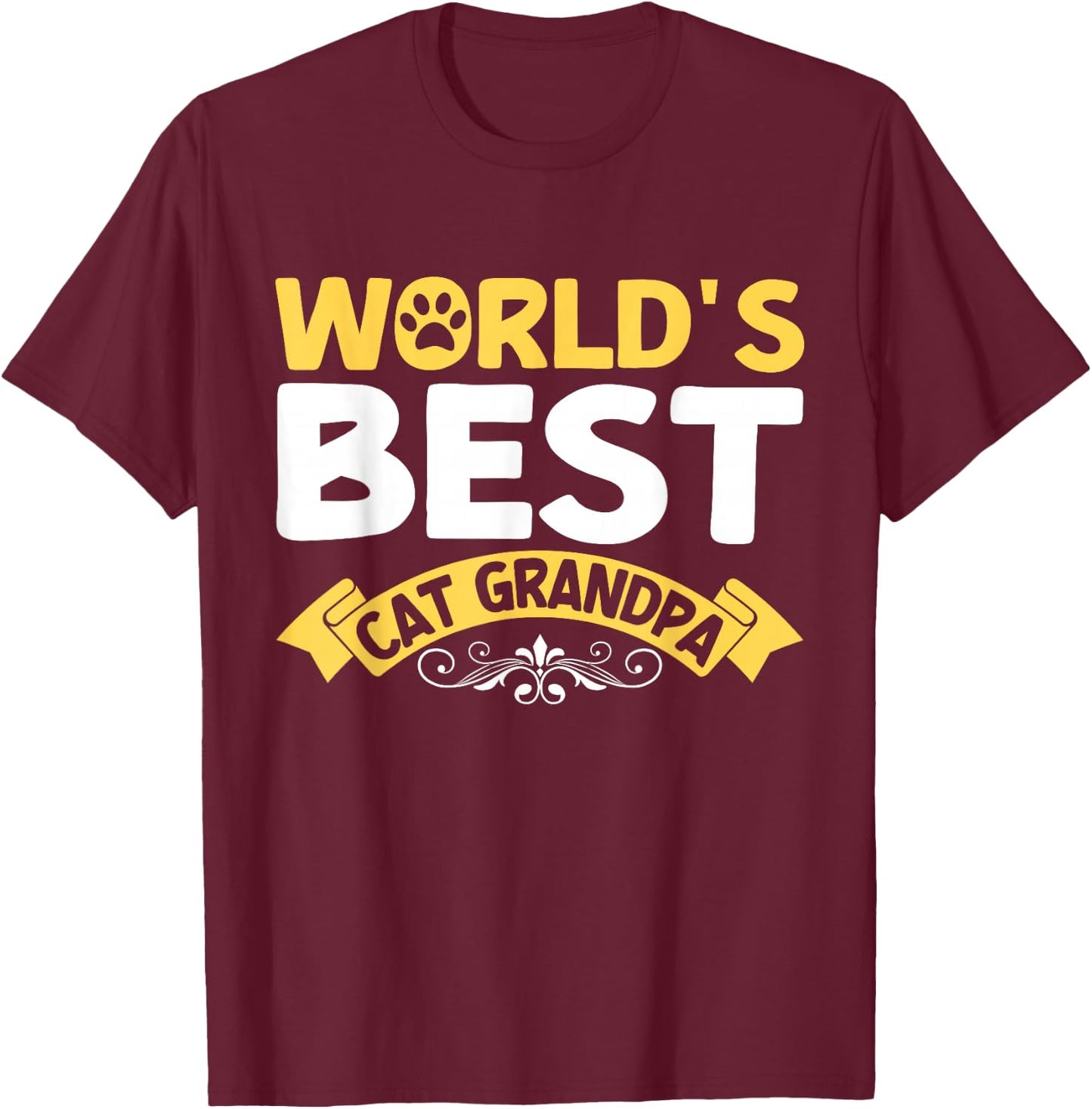 World's best Cat Grandpa T-Shirt - T-Shirt | Maroon
