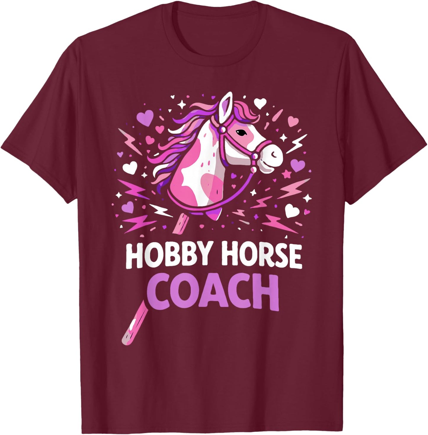Hobby Horsing Steckenpferd Pferde Trainer Trainerin Coach T-Shirt - T-Shirt | Maroon