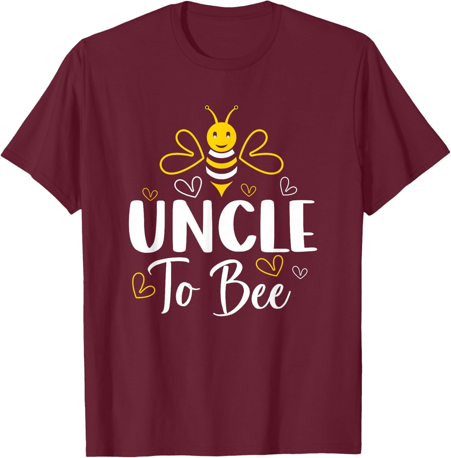 Uncle to Bee Pregnancy Announcement Baby Shower Uncle T-Shirt - T-Shirt | Maroon