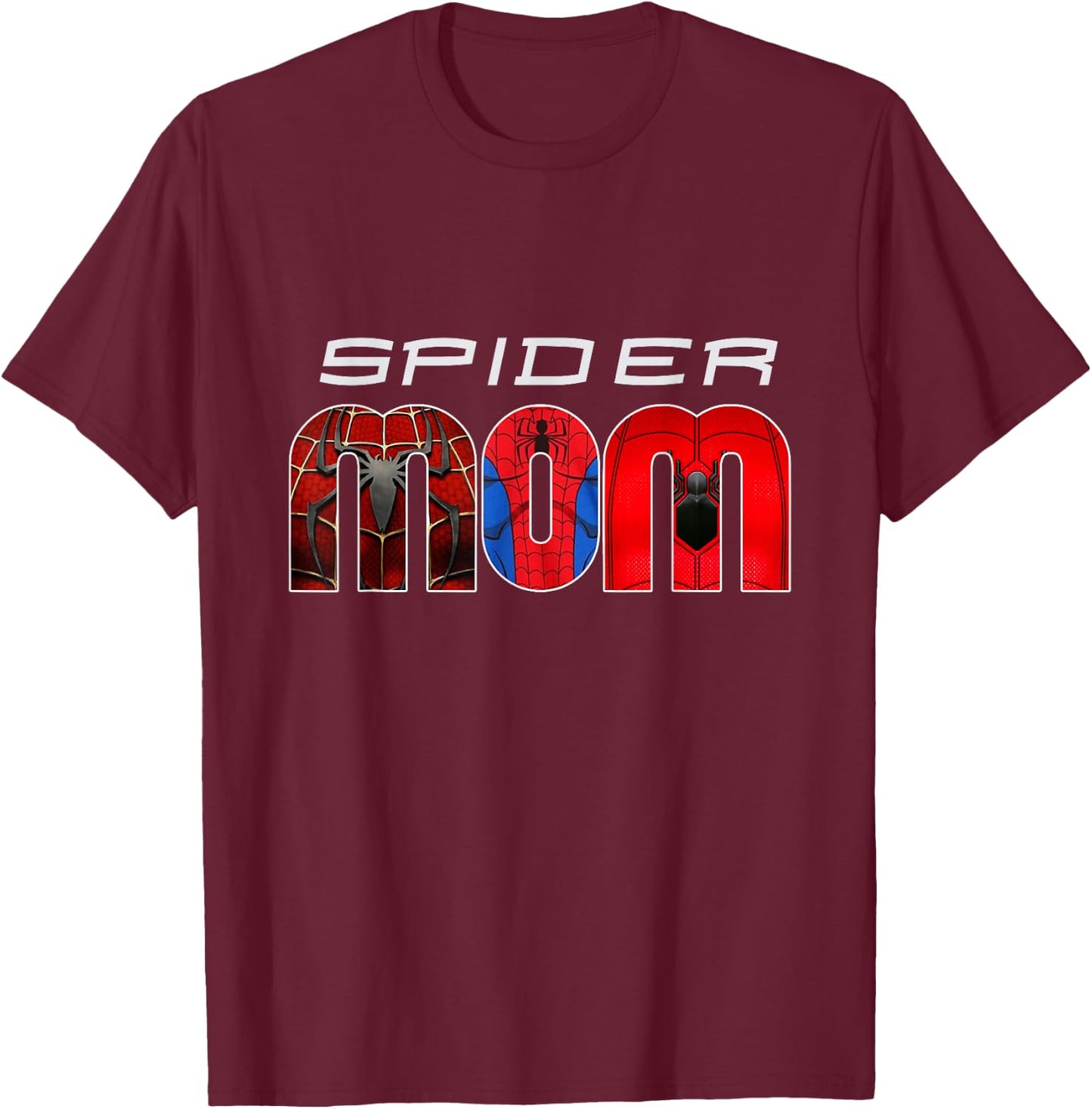 Woman Spider Mom Mother's Day Matching Family Birthday T-Shirt - T-Shirt | Maroon