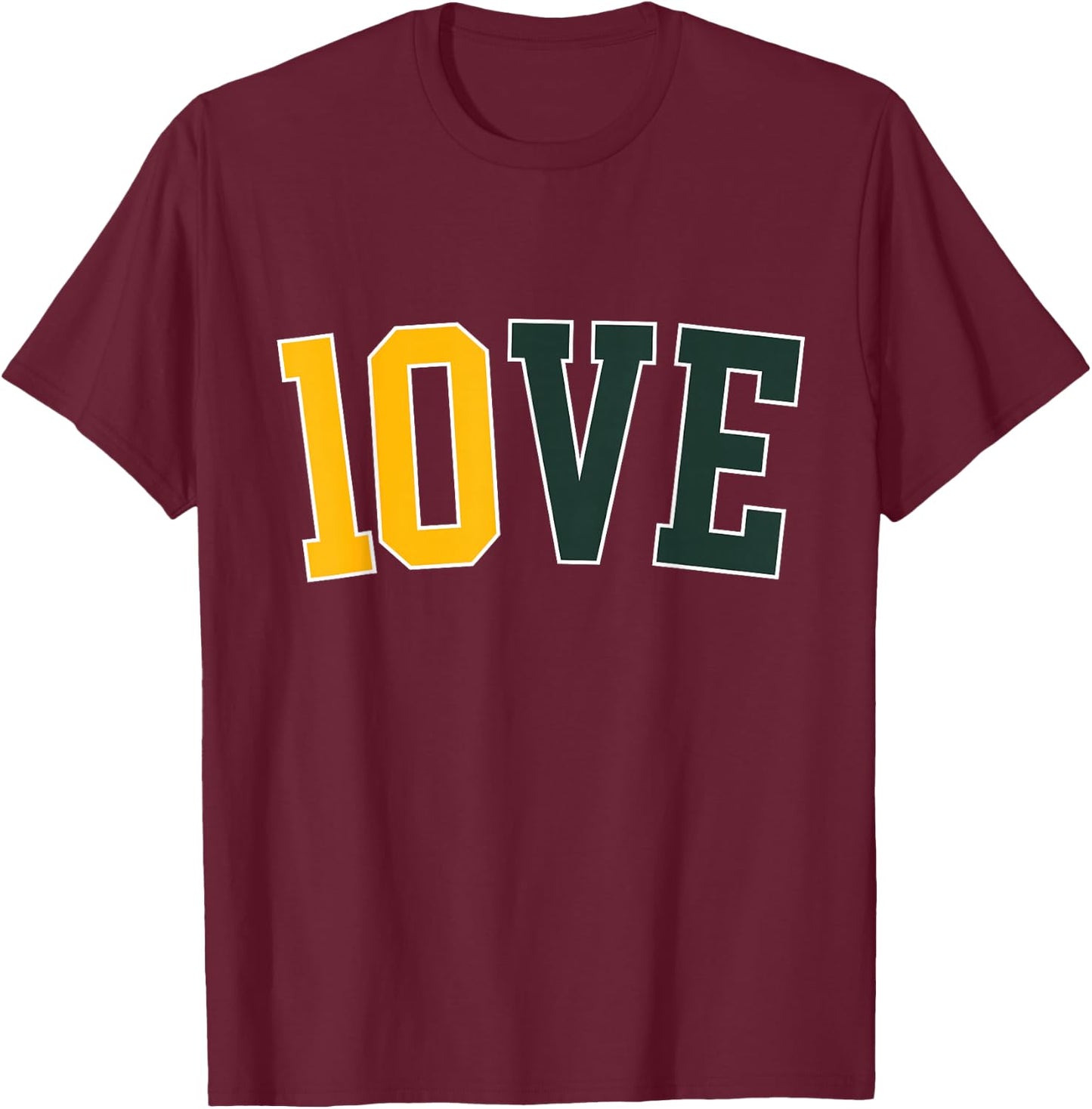 Feel The 10VE Jordan Quarterback Love American Football T-Shirt - T-Shirt | Maroon