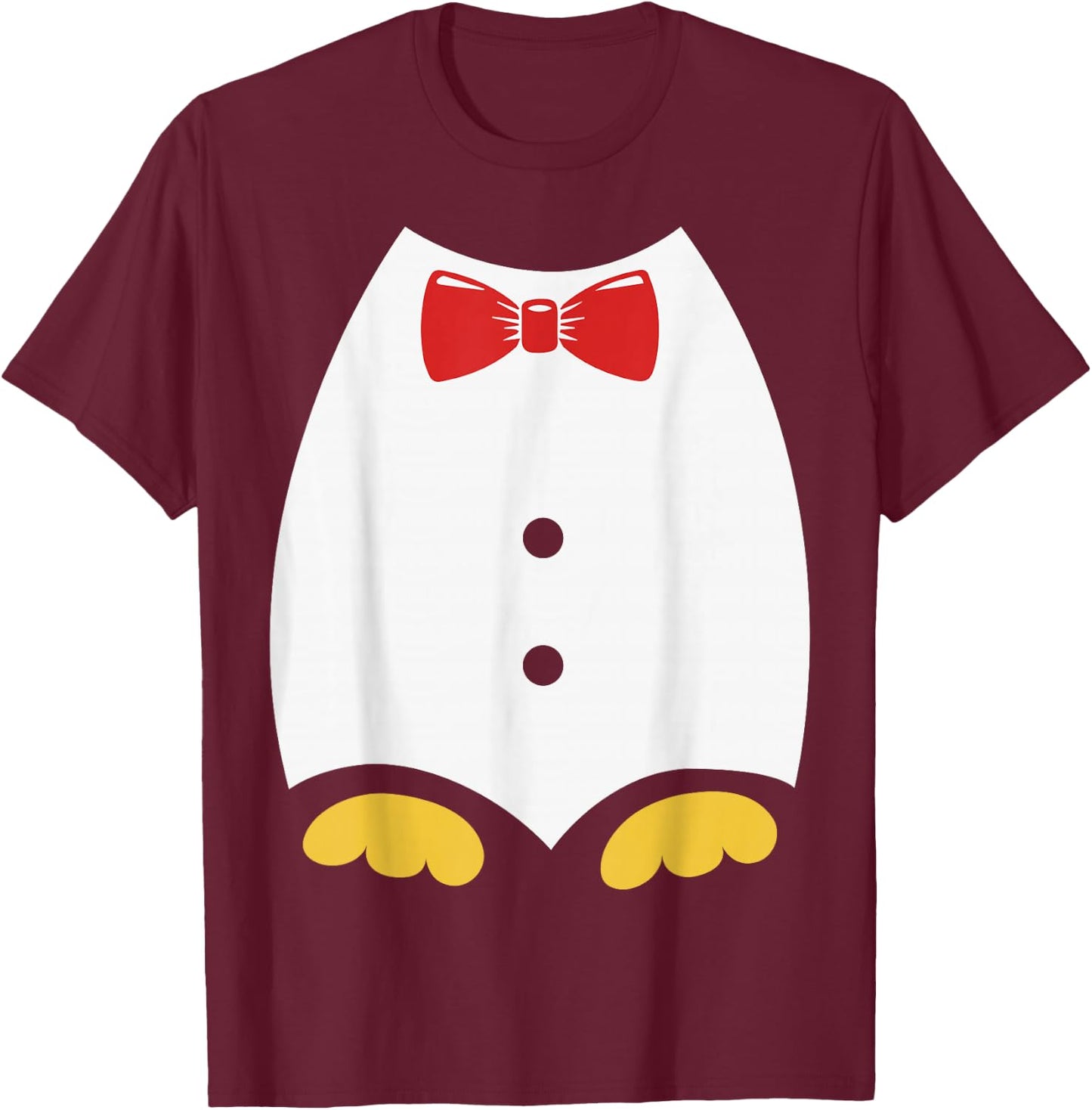 Penguin Costume For Kids Tuxedo Halloween Costume T-Shirt - T-Shirt | Maroon