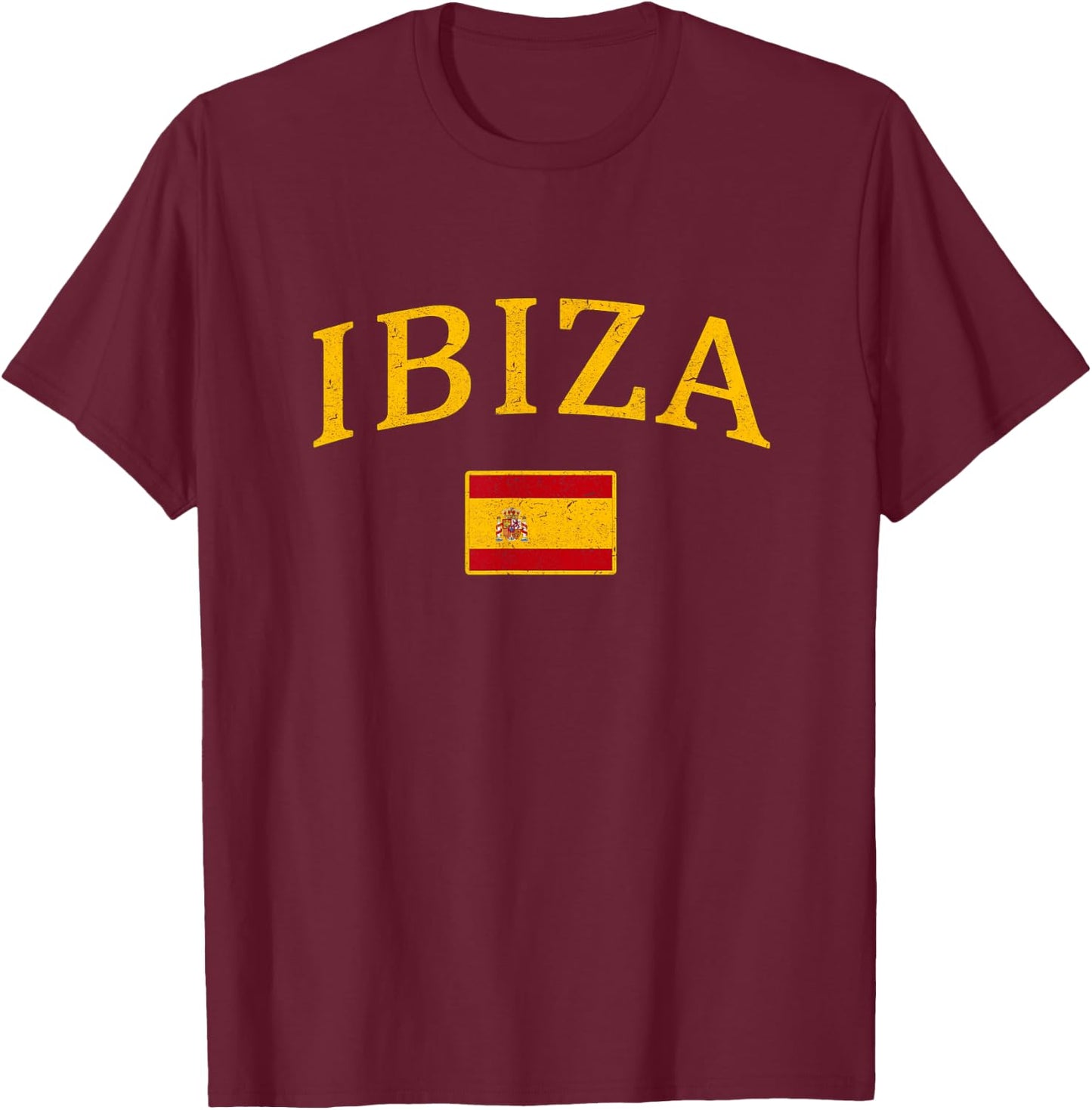 Ibiza Spain Spanish Flag Espana Tourist Souvenir T-Shirt - T-Shirt | Maroon