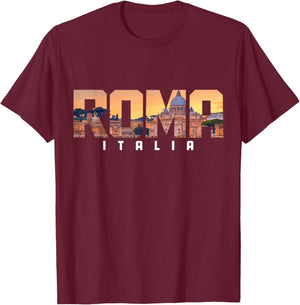 Rome Italy Roma Italia Italian Souvenir T-Shirt - T-Shirt | Maroon