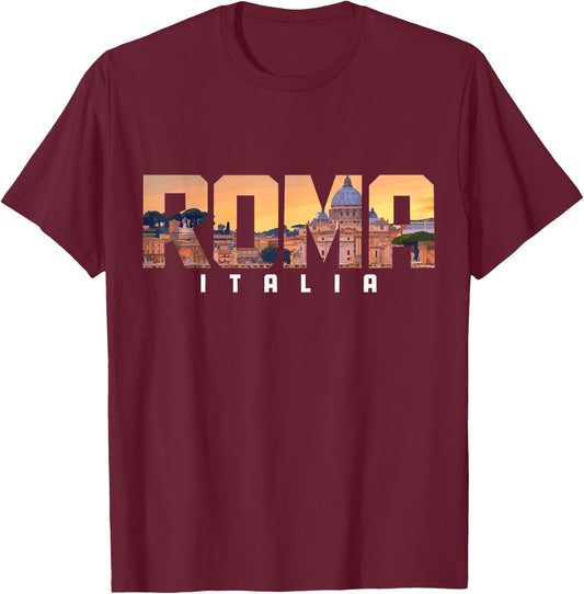Rome Italy Roma Italia Italian Souvenir T-Shirt - T-Shirt | Maroon
