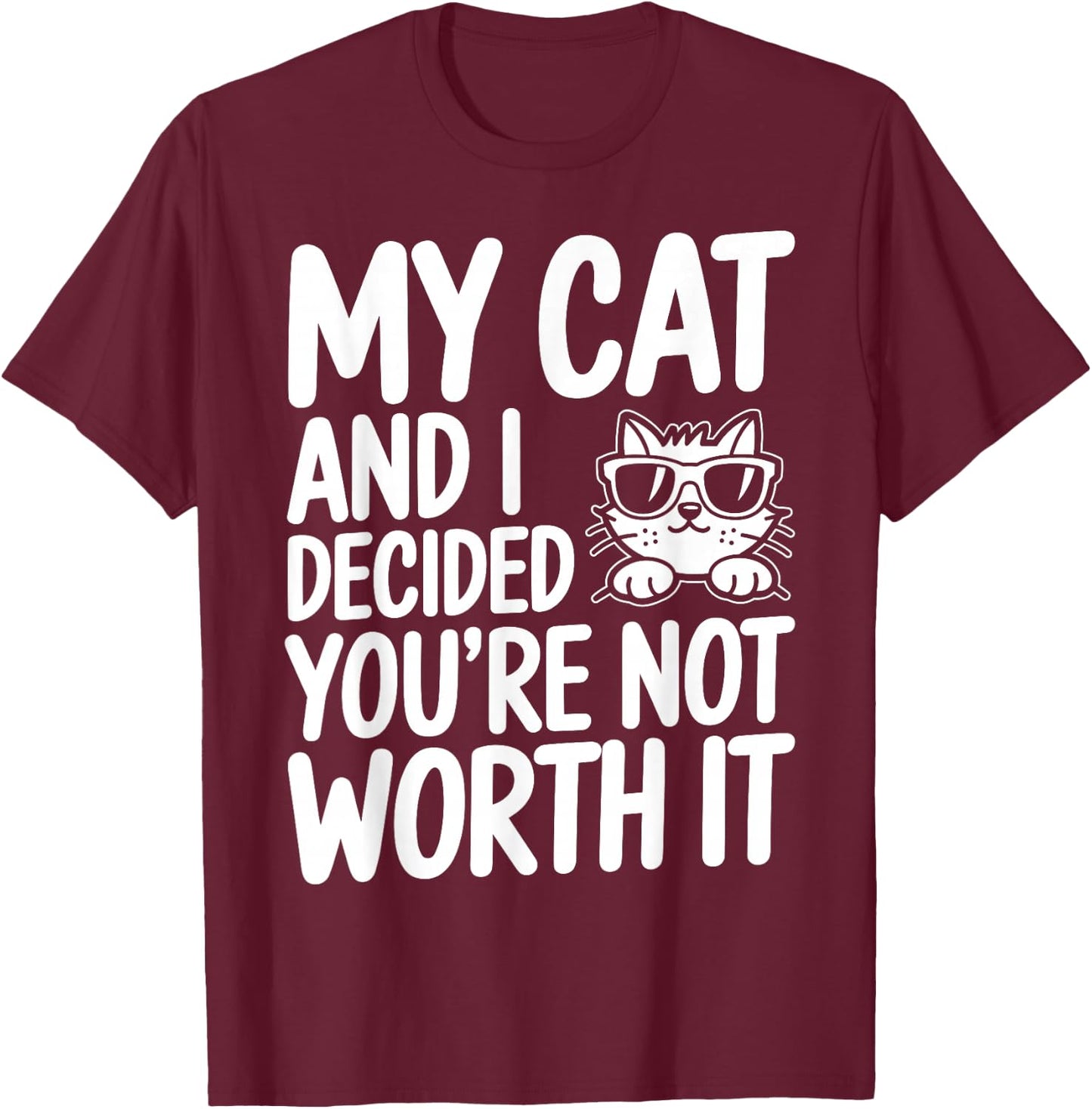 Sarcam Kitten Cat T-Shirt - T-Shirt | Maroon