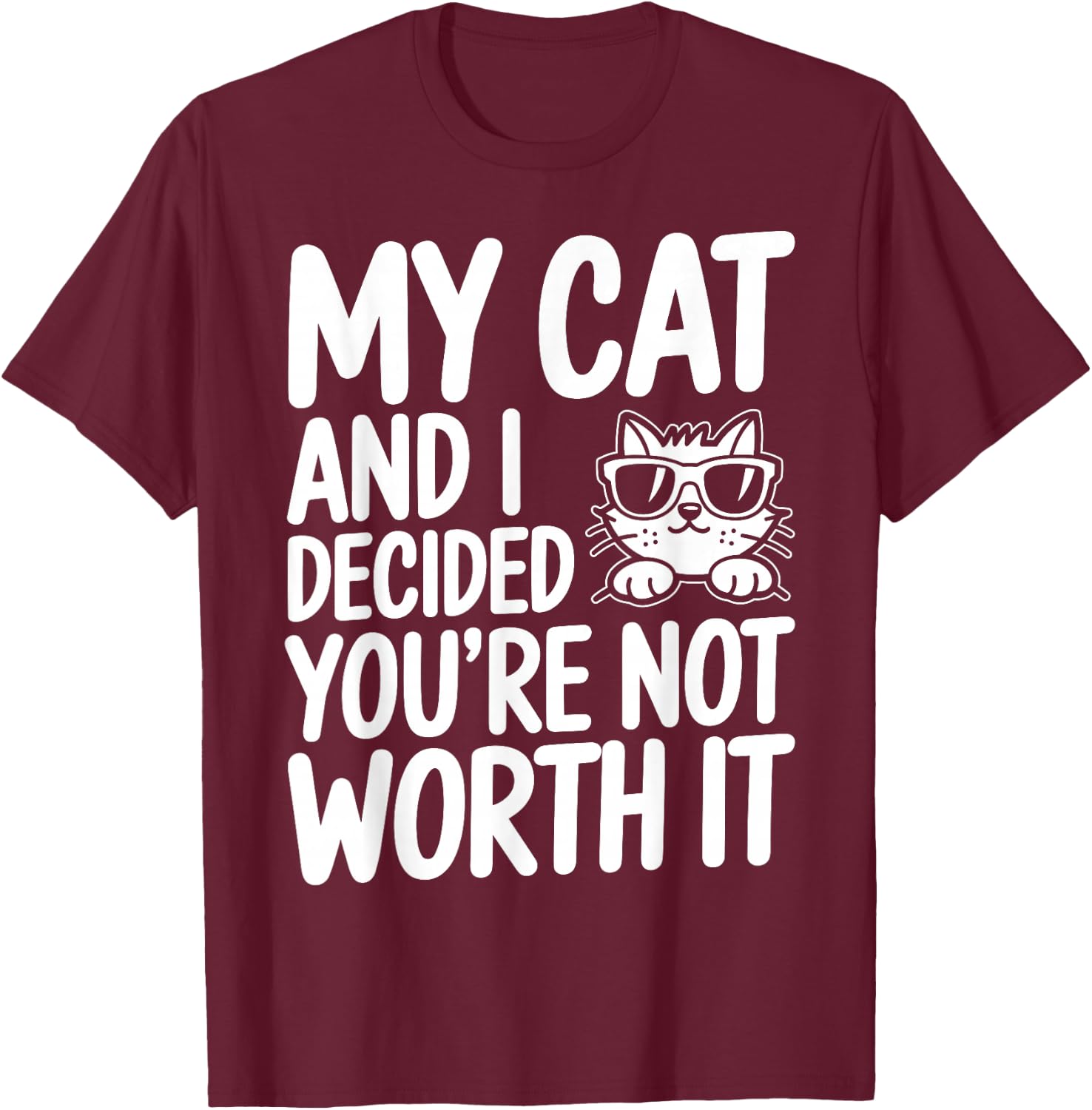 Sarcam Kitten Cat T-Shirt - T-Shirt | Maroon