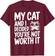 Sarcam Kitten Cat T-Shirt - T-Shirt | Maroon