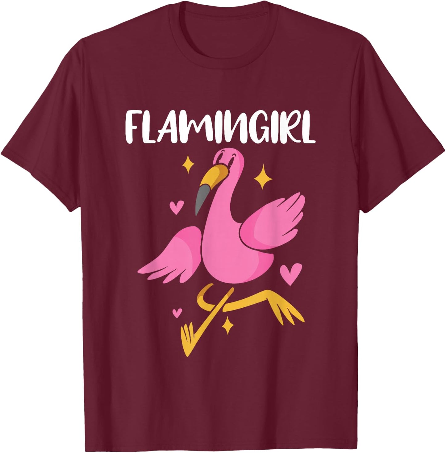 Flamingirl Flamingo Girl , black T-Shirt - T-Shirt | Maroon