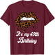 It's My 49th Birthday Leopard Print Lips Birthday T-Shirt - T-Shirt | Maroon